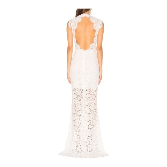 NWT RACHEL ZOE Estelle White Lace Cutout Open Back Maxi Gown Size US 6 - Picture 6 of 9